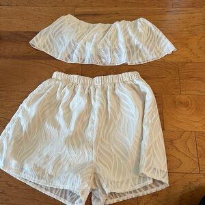 White Textured Two-Piece Set